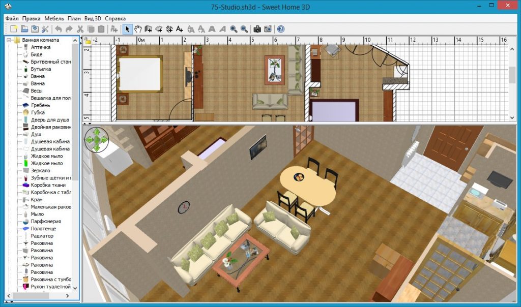 Скриншот программы Sweet Home 3D